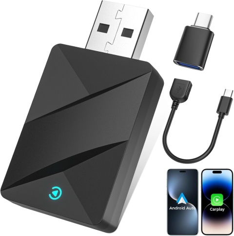 Bezprzewodowy adapter 2 w 1 do Carplay i Android Auto, Plug & Play