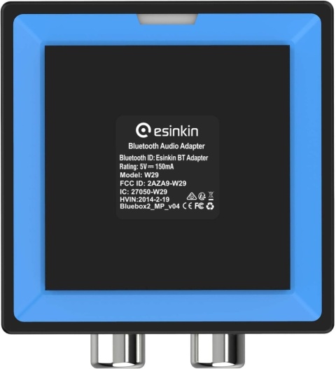 Bluetooth 4.0 Adapter ESINKIN W29 Odbiornik Audio RCA AUX USB