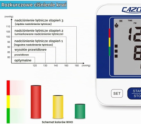 Ciśnieniomierz nadgarstkowy CAZON cyfrowy monitor ciśnienia krwi