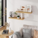 Feihorrm Regał ścienny, półka ścienna, zestaw 2 sztuk, 60 cm, regał wiszący dąb