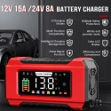 Inteligentna, w pełni automatyczna ładowarka akumulatorów samochodowych 15 A, 12 V/24 V WTYCZKA PL