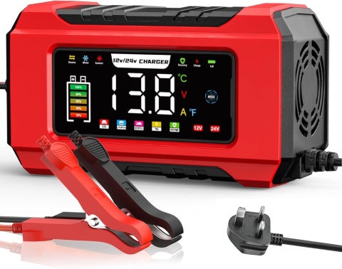 Inteligentna, w pełni automatyczna ładowarka akumulatorów samochodowych 15 A, 12 V/24 V WTYCZKA PL