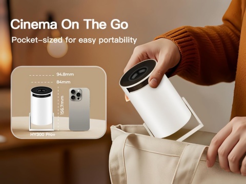 Inteligentny projektor HY300 Pro z Wi-Fi 6 i Bluetooth 5.4, 1080P