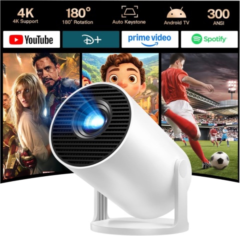 Inteligentny projektor HY300 Pro z Wi-Fi 6 i Bluetooth 5.4, 1080P