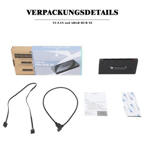 KONTROLER WENTYLATORÓW HUB 8 x ARGB + 8 x PWM 3 pin SATA THERMALRIGHT