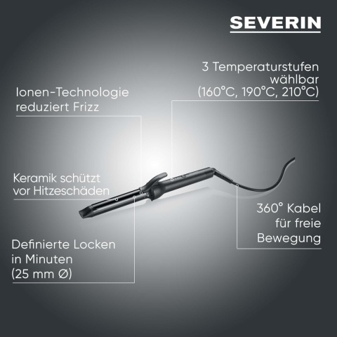 LOKÓWKA CERAMICZNA JONOWA 25MM 3 TEMPERATURY 48W SEVERIN LS0822