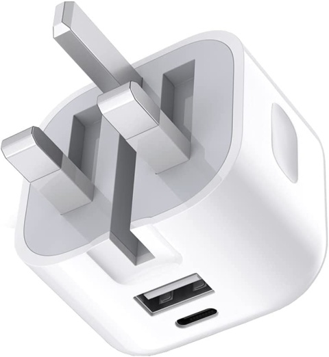 Ładowarka USB-C 20W Typu Angielskiego – Ładowanie iPhone, Kolor Biały