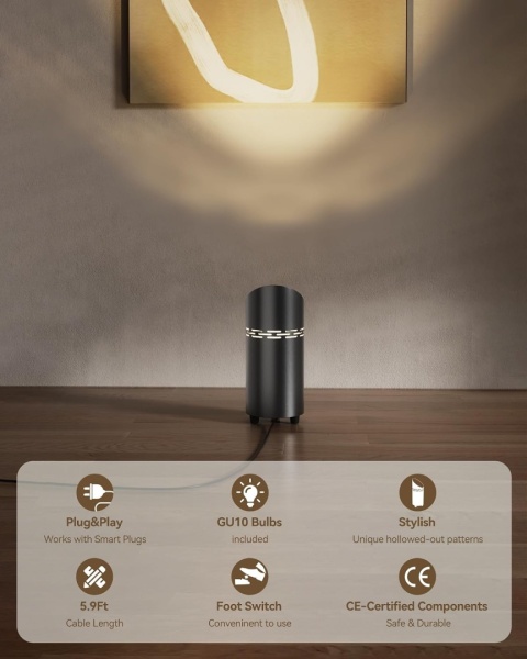 Lampa Podłogowa szafkowa biurkowa LED GU10 6W–Regulacja Barwy Światła 2 szt