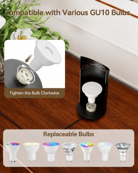 Lampa Podłogowa szafkowa biurkowa LED GU10 6W–Regulacja Barwy Światła 2 szt