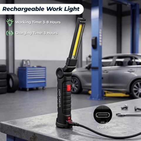 Lampa warsztatowa LED, 4 sztuki, z 5 trybami świecenia