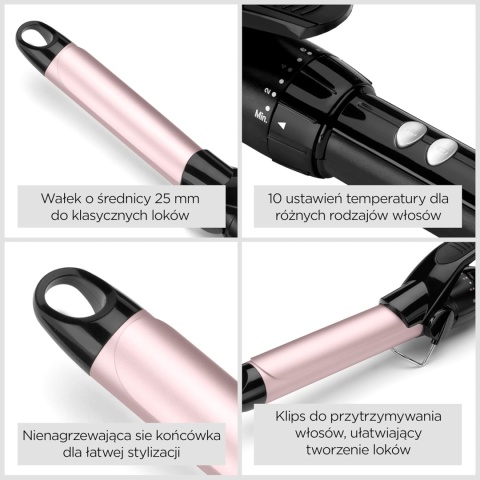 Lokówka BaByliss 25 mm - wałek satynowy, 10 ustawień temperatury, profesjonalne narzędzie do stylizacji