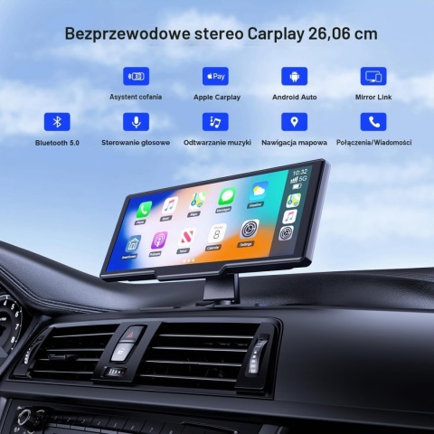 MONITOR AVYLET RC06 9.26" CARPLAY ANDROID AUTO BLUETOOTH WIFI FM + kamera