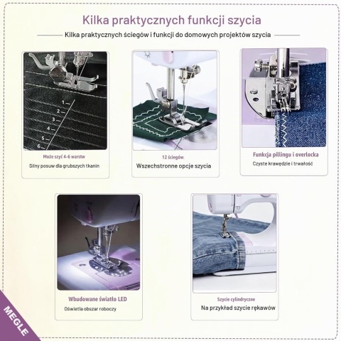 Maszyna do szycia dla początkujących, mała maszyna do szycia z pedałem nożnym