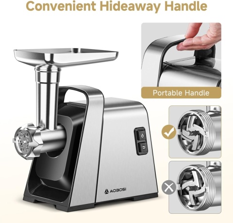 Maszynka do mielenia mięsa Aobosi MGG-100 srebrny/szary 3000 W
