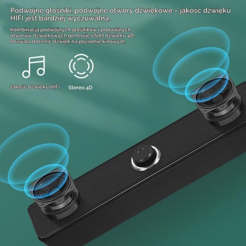 Mini Soundbar Głośniki Komputerowe USB JACK 3,5mm do Laptopa Komputera PC1