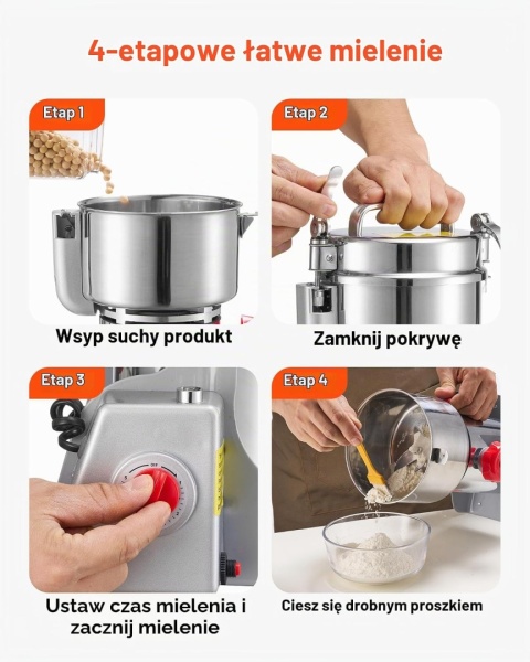 Młynek do zbóż i przypraw 2400 W 800 g VELPAX HC-800Y