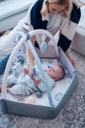 MoMi PASTEL mata edukacyjna dla niemowląt 2w1 basen zabawki sensoryka
