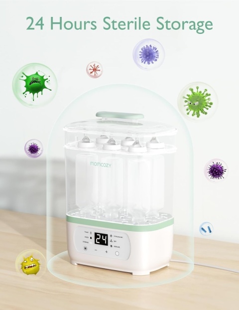 Momcozy Sterylizator do butelek 8w1 parowy – elektryczny sterylizator i suszarka MOMCOZY BS002