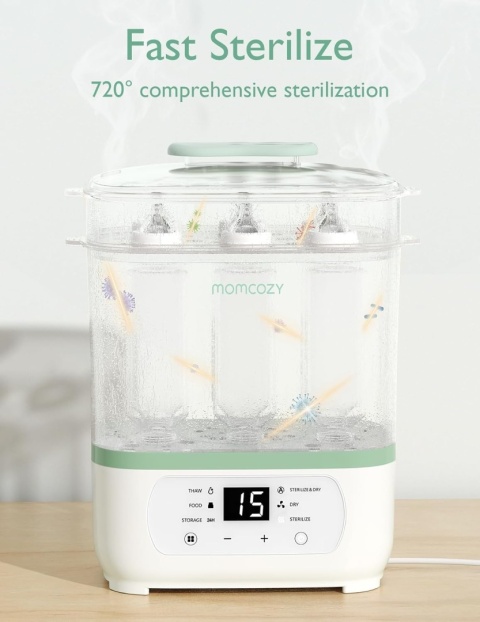 Momcozy Sterylizator do butelek 8w1 parowy – elektryczny sterylizator i suszarka MOMCOZY BS002