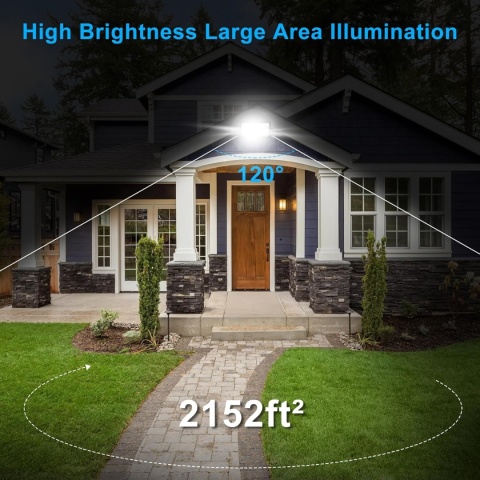 NATPOW LED 100W LED Flood Light, Super Bright 11000LM Outdoor Spotlight, z czujka ruchu
