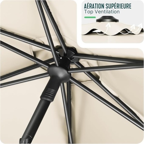 Parasol Vounot beżowy 270 x 240 cm