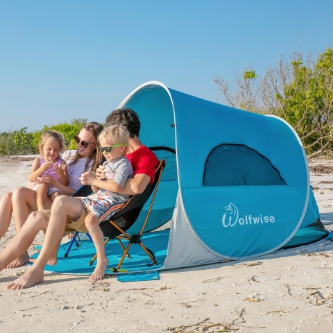 Plażowy WolfWise WF-INS-B-1 odcienie niebieskiego 145 cm x 2,2 m x 120 cm