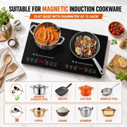 Płyta indukcyjna AMZCHEF 2 pola 3500 W timer 20 poziomów FYM35-S16