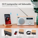 Radio sieciowe August MB420 DAB+/FM radio z Bluetooth, drewniana obudowa