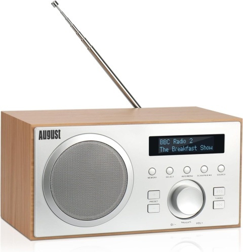 Radio sieciowe August MB420 DAB+/FM radio z Bluetooth, drewniana obudowa