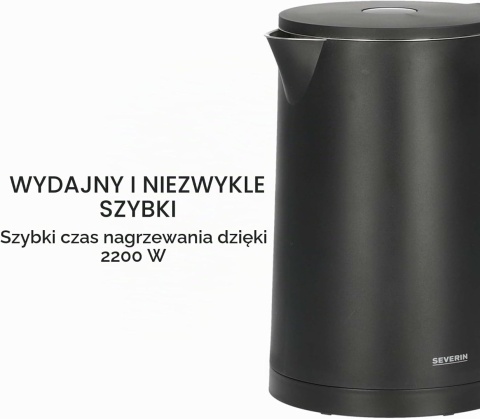 SEVERIN Czajnik elektryczny z regulacją temperatury, uchwyt z kolorowym wskaźnikiem ogrzewania, 2200 W,