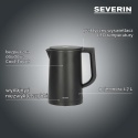 SEVERIN Czajnik elektryczny z regulacją temperatury, uchwyt z kolorowym wskaźnikiem ogrzewania, 2200 W,