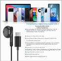 SŁUCHAWKI PRZEWODOWE BENEWY ME540 USB-C CZARNE DOUSZNE 1,2 M