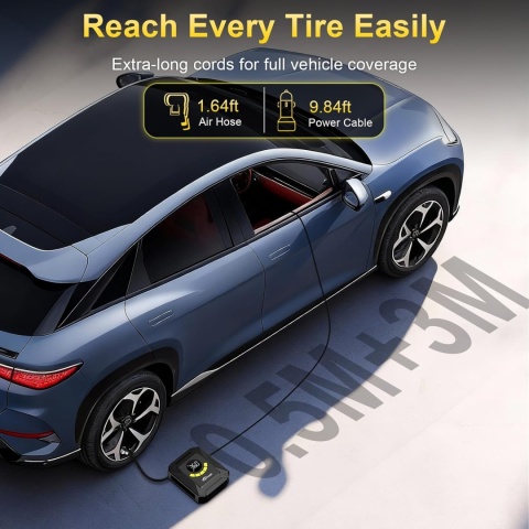 SPRĘŻARKA SAMOCHODOWA 12V POMPA OPON AUTO CYFROWY WYŚWIETLACZ do domu