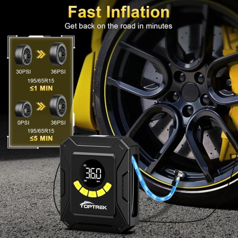 SPRĘŻARKA SAMOCHODOWA 12V POMPA OPON AUTO CYFROWY WYŚWIETLACZ do domu
