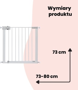 Safety 1st SecureTech, Bramka Zabezpieczająca 73–80 cm, Biały