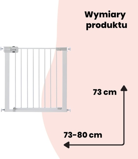 Safety 1st SecureTech, Bramka Zabezpieczająca 73–80 cm, Biały