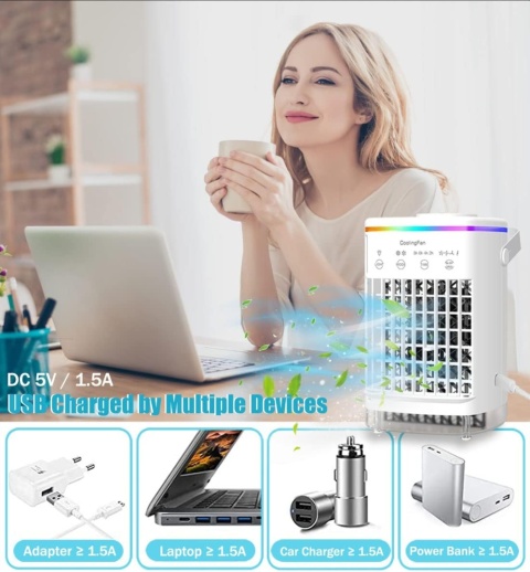 SogYupk Przenośna chłodziarka powietrza 5 w 1, mini klimatyzatory