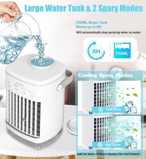 SogYupk Przenośna chłodziarka powietrza 5 w 1, mini klimatyzatory