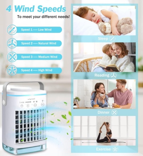 SogYupk Przenośna chłodziarka powietrza 5 w 1, mini klimatyzatory
