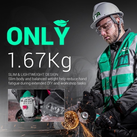 Szlifierka kątowa DCA 115 mm, elektryczna szlifierka przewodowa 860 W, 11800 obr./min