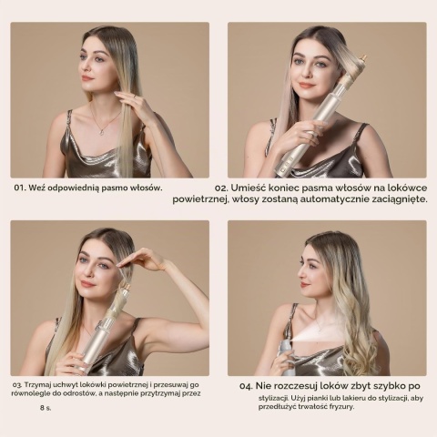 UKLISS Hairstyler 8 w 1, Pro Airstyler i suszarka do włosów z Air Brush Wrap, lokówka do włosów, jonowa stylizacja
