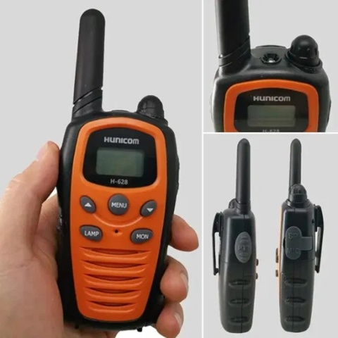 Walkie Talkie HUNICOM H-628 – 2szt, VOX, Latarka LED, Zasięg 8 km