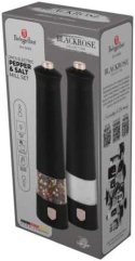 Berlinger Haus elektryczny młynek do soli i pieprzu, zestaw 2 szt., Black Rose Collection