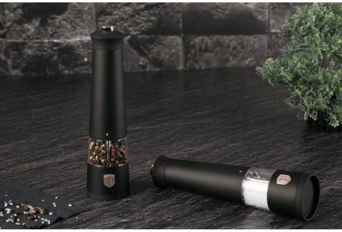 Berlinger Haus elektryczny młynek do soli i pieprzu, zestaw 2 szt., Black Rose Collection