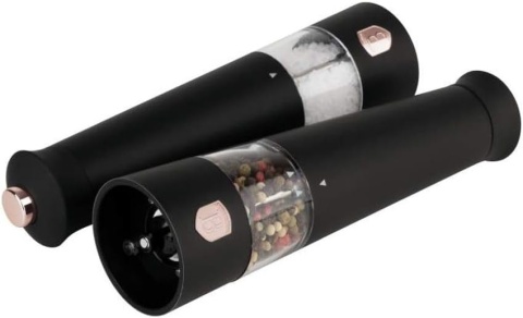Berlinger Haus elektryczny młynek do soli i pieprzu, zestaw 2 szt., Black Rose Collection