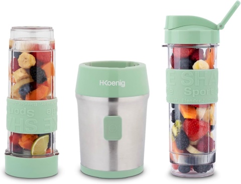 H.Koenig Blender do Smoothie, Pastelowy Zielony, 570 ml