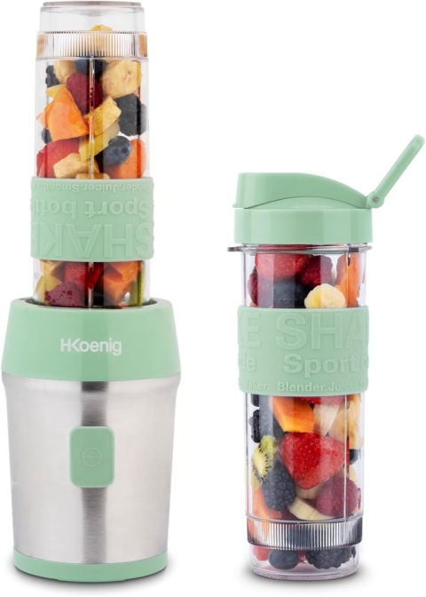 H.Koenig Blender do Smoothie, Pastelowy Zielony, 570 ml