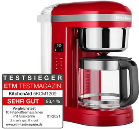 KitchenAid Ekspres do kawy Drip ze spiralnym wylotem wody 5KCM1209 (Empire Red) 5KCM1209EER