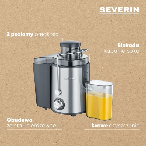 Sokowirówka Severin ES3566 srebrny/szary 400 W 500ml