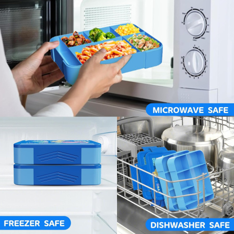 Bento SWOMTEE lunch box 1330 ml z zestawem sztućców z 5 przegródkami Bento SWOMTEE lunch box 1330 ml z zestawem sztućców z 5 przegródkami